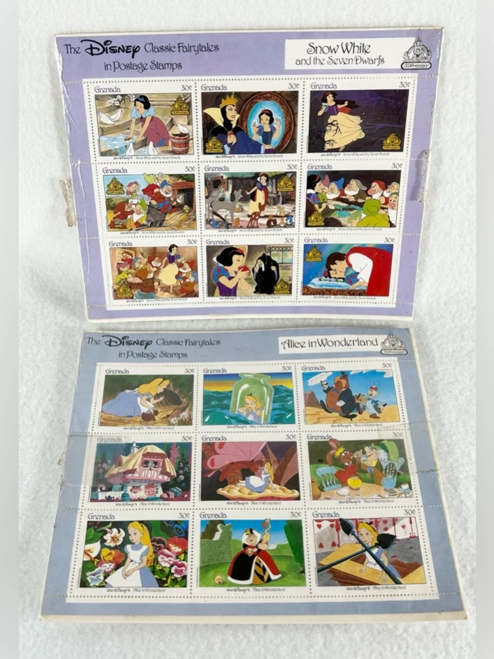 Disney fairytale stamps set of five sheets